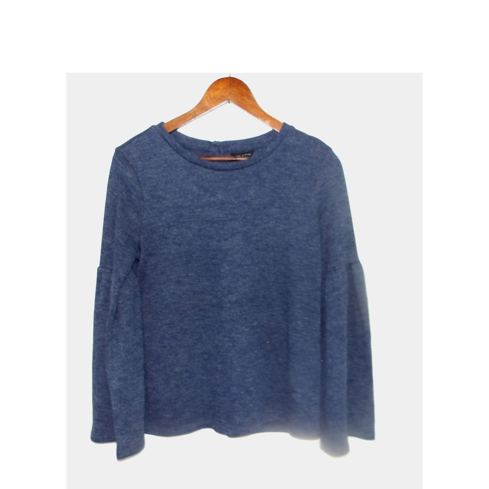 Lucky Brand Blue Heathered Knit Top Women's Size Small / #1207